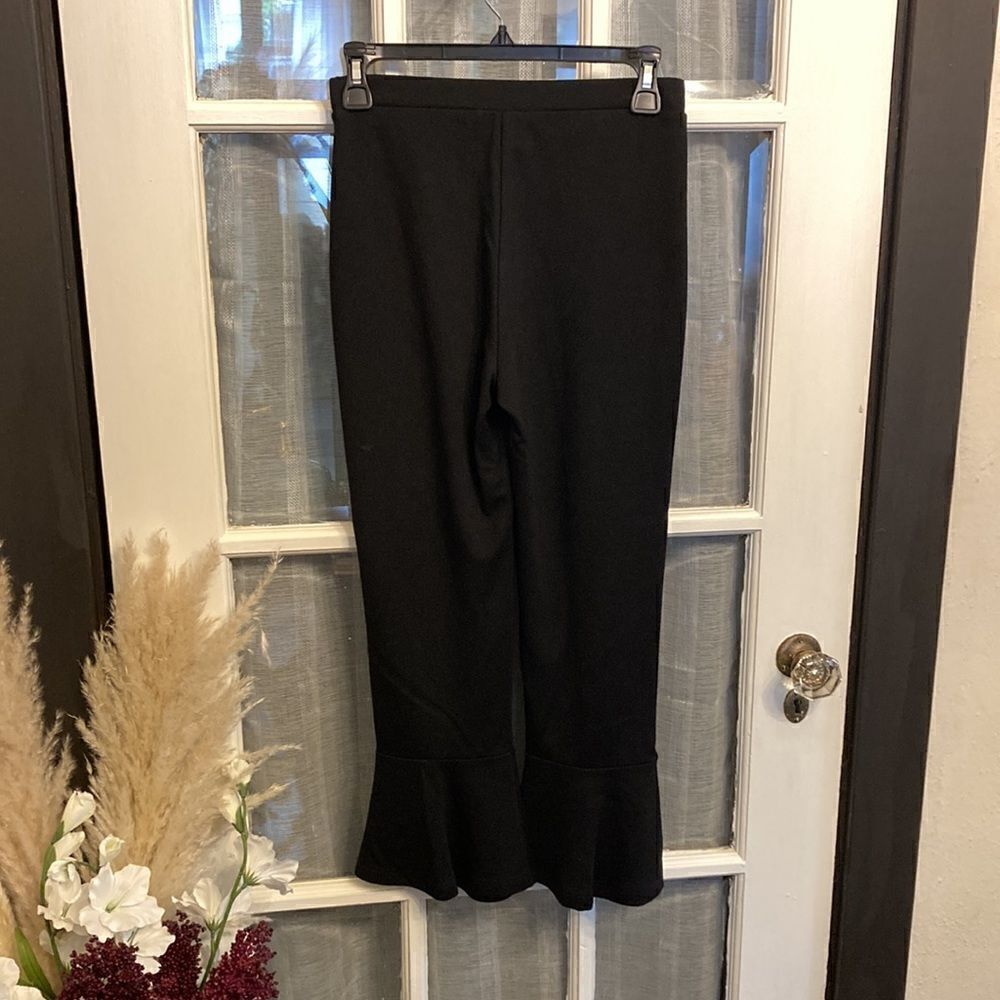 Cropped Flare Retro Style Black Pants - Picture 5 of 11